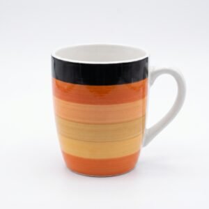 Hand-Painted Horizontal Striped Ceramic Coffee Mug