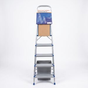 Professional 5-Step Aluminum Step Ladder with Integrated Project Tray